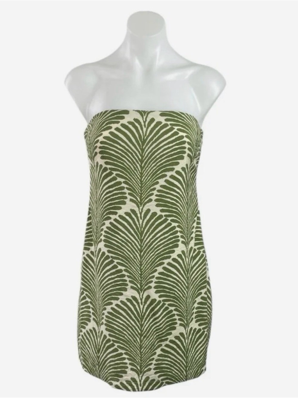 Abercrombie & Fitch Mini Strapless Smocked Dress Green Leaf Built In Shorts XS